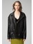WM019 Oversize Biker Hakiki Deri Kadın Mont 2