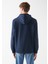 Erkek Mavi Logo Baskılı Kapüşonlu Lacivert Sweatshirt 065606-28417 3