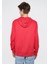 Erkek Mavi Logo Baskılı Kapüşonlu Kırmızı Sweatshirt 065606-70468 4
