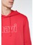 Erkek Mavi Logo Baskılı Kapüşonlu Kırmızı Sweatshirt 065606-70468 5