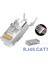 5 Adet - Cat5 Cat6 Cat7 Metal Konnektör RJ45 Internet Kablo Soketi Konnektörü Ucu Jak Jack Cat7 Jack + Kablo Ayraç (5li Paket) 2