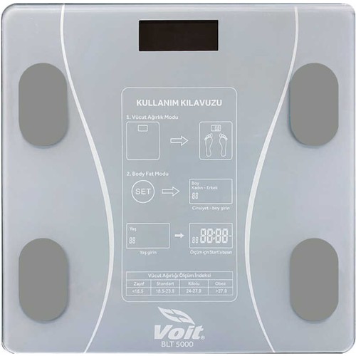 Voit Gri Bluetooth Dijital Baskül