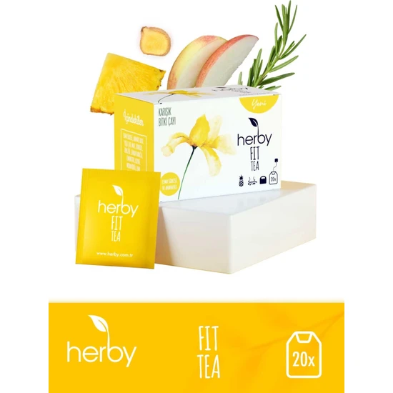 Herby Fit Tea Elma Sirkeli Ananaslı Diyete Destek Form Bitki Çayı