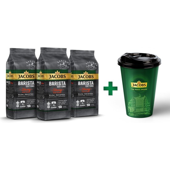 Barista Editions Strong  Filtre Kahve Fırsat Paketi 225 gr x 3 Adet+ Jacobs Thermo Cup 400 ml