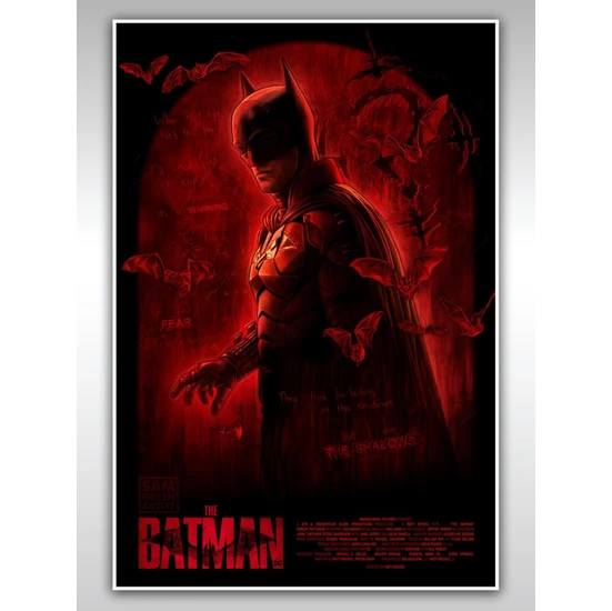Saturndesign Batman Poster 40X60CM The Batman Afiş - Kalın Poster Kağıdı Dijital Baskı