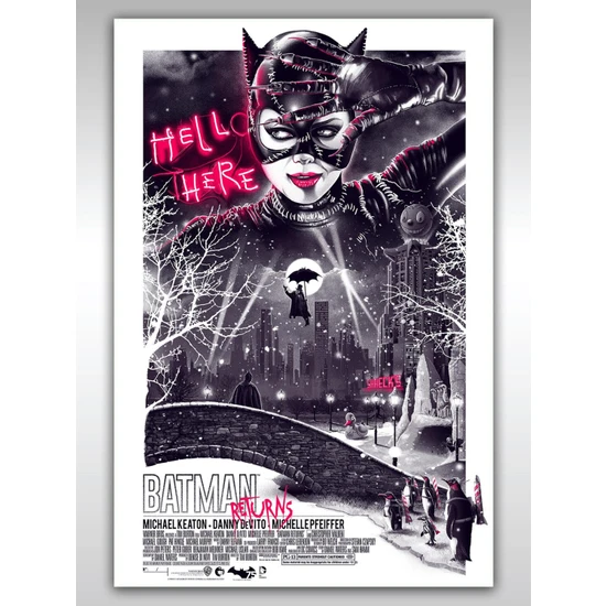Saturndesign Batman Poster 40X60CM Kedi Kadın Afiş - Kalın Poster Kağıdı Dijital Baskı