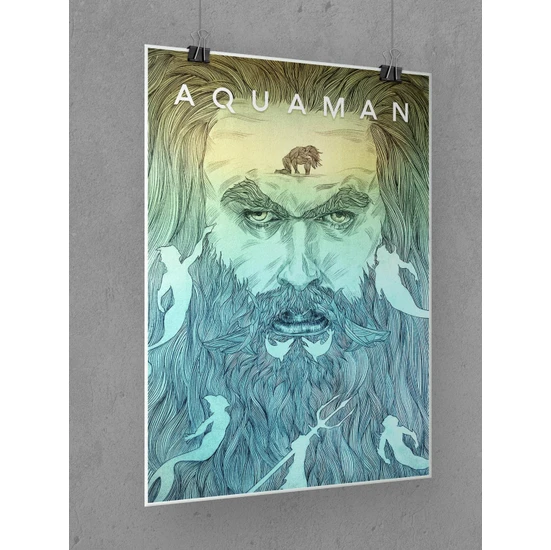 Saturndesign Aquaman Poster 45X60CM Afiş - Kalın Poster Kağıdı Dijital Baskı
