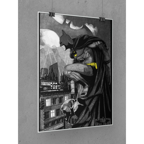 Saturndesign Batman Poster 45X60CM Afiş - Kalın Poster Kağıdı Dijital Baskı