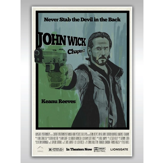 John Wick Poster 40X60CM Afiş - Kalın Poster Kağıdı Dijital Baskı