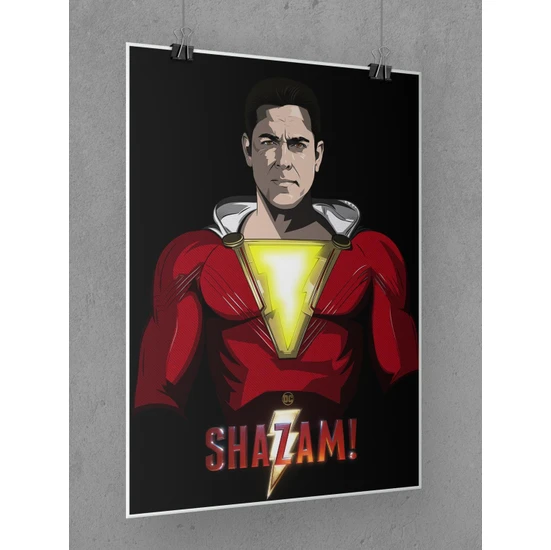 Shazam Poster 45X60CM Afiş - Kalın Poster Kağıdı Dijital Baskı