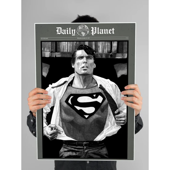 Superman Poster 60X90CM Afiş - Kalın Poster Kağıdı Dijital Baskı