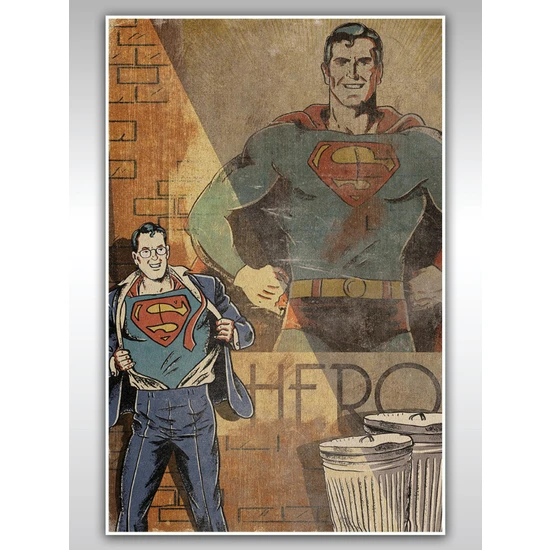 Superman Poster 40X60CM Afiş - Kalın Poster Kağıdı Dijital Baskı