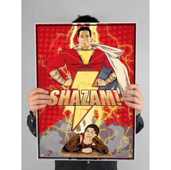 Shazam Poster 60X90CM Afiş - Kalın Poster Kağıdı Dijital Baskı