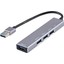 3019 4 x USB 3.0 - USB 3.0 Alüminyum Alaşım Hub Adaptörü LED Göstergeli (Gümüş Gri) (Yurt Dışından) 1