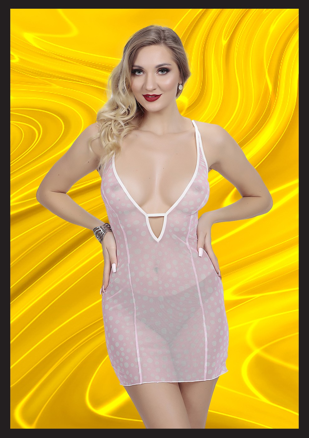 Tiessi Kadın Pembe Iç Gösteren Seksi Fantezi Gecelik Yeni Model Yeni Model