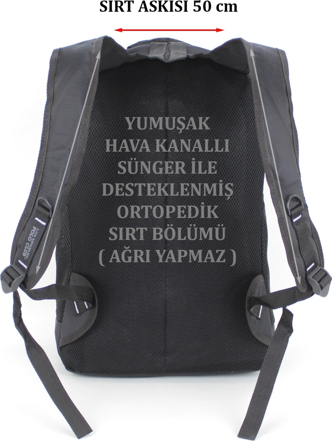Case Club 17,3 Laptop Sırt Çantası Yarım Dağcı Suya Dayanıklı Kumaş görsel 5