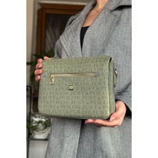Just Polo Yeşil Renk 5 Bölmeli Kadın Omuz Çantası 29CM 20 cm 10 cm 2068-LB