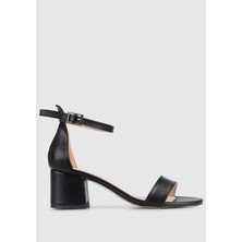 ProvoQ Siyah Kadın Topuklu Sandalet