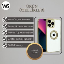 Wascase iPhone 14 Lens Koruyuculu Lazer Şeffaf Silikon Kılıfı