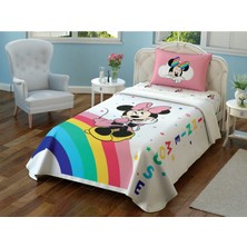 Taç Lisanslı Disney Minnie Colour 120 x 200LASTIKLI Çarşaflı Pike Takımı