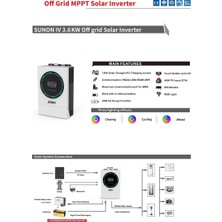 Sako Sunon Iv 3.6kw Mppt Tam Sinüs Invertör  24V (450VDC) 3600W Mppt Tam Sinüs Inverter