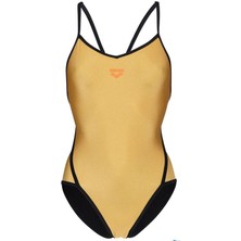 Arena Womens Arena 50TH Gold Swimsuit Diamond Back Kadın Yüzücü Mayosu 006183