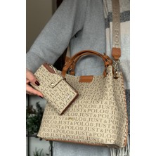 Just Polo 4 Bölmeli Pamuk Dokuma Uzun Askılı Örgülü Kadın Omuz Çantası 2180