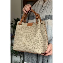 Just Polo 4 Bölmeli Pamuk Dokuma Uzun Askılı Örgülü Kadın Omuz Çantası 2180