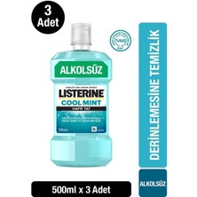 Listerine Cool Mint Hafif Tat Alkolsüz Ağız Bakım Suyu 500 ml x 3