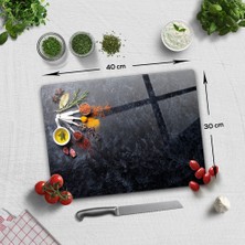 Decorita Baharat Çeşnisi | Cam Kesme Tahtası - Cam Kesme Tablası | 30cm x 40cm