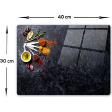 Decorita Baharat Çeşnisi | Cam Kesme Tahtası - Cam Kesme Tablası | 30cm x 40cm