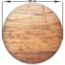 Decorita Ahşap Görünümlü | Cam Kesme Tahtası - Cam Kesme Tablası | Çap 32cm