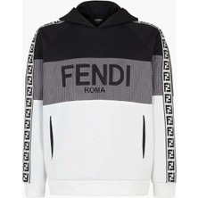 Fendi Panelled Logo-Embossed Hoodie