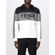 Fendi Panelled Logo-Embossed Hoodie