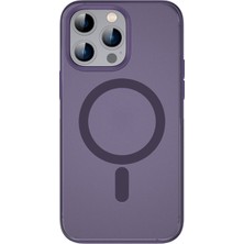 Smcase Apple iPhone 14 Pro Max Kılıf Case Wireless Tacsafe Alpin Mat Ultra Koruma Sert Kapak Derin Mor