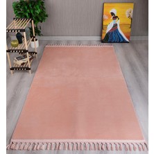 My Evilla Modern Dekoratif   Örgü Saçaklı Simirna  Peluş  Halı Yolluk