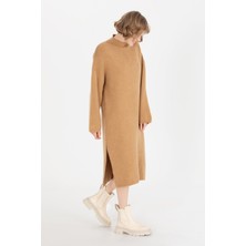 U.S. Polo Assn. Kadın Camel Melanj Triko Elbise 50253943-VR122