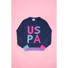 U.S. Polo Assn. Kız Çocuk İndigo Triko Kazak 50256705-VR028