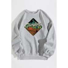 Spearly Unisex Camping Baskılı Oversize Sweatshirt10