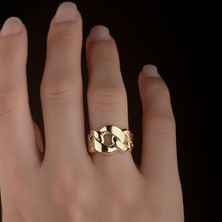 Engingold 14K Sade Altın Halka Gurmet Yüzük