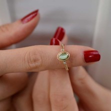 Engingold 14 Ayar Altın Renkli Taşlı Yüzük