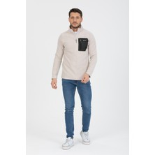 Hitch Yarım Fermuarlı Yan Cepli Selanik Hırka