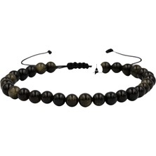 Osmanlı Doğal Taş Golden Obsidyen 6 mm Merdiven Kapama Doğal Taş Bileklik