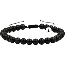 Osmanlı Doğal Taş Siyah Turmalin 6 mm Merdiven Kapama Doğal Taş Bileklik