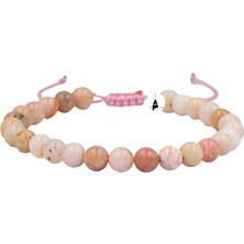 Osmanlı Doğal Taş Opal Pembe 6 mm Merdiven Kapama Doğal Taş Bileklik