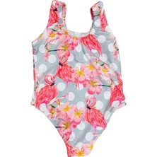 Soft and Baby Kız Çocuk Mayo Leopar-Flamingo Desenli