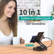 Tablet ve Pc Tasarlanan Standlı 4K Video Dönüştürücü 10IN1 Hub