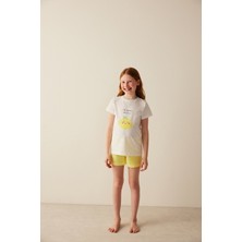 Penti Kız Çocuk Limon Baskılı Pijama Takımı