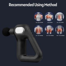 Fascial Gun KH-750 Siyah Sporcu Egzersiz Masaj Aleti 8 Başlıklı