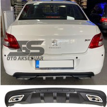 STS Oto Aksesuar Peugeot 301 Difüzör Arka Tampon Eki 2 Egzoz Çıkışlı Siyah